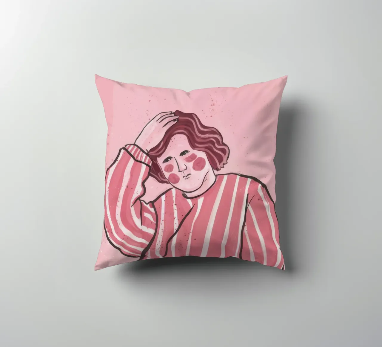 Riposo a strisce rosa cuscino da Sentinel Glow