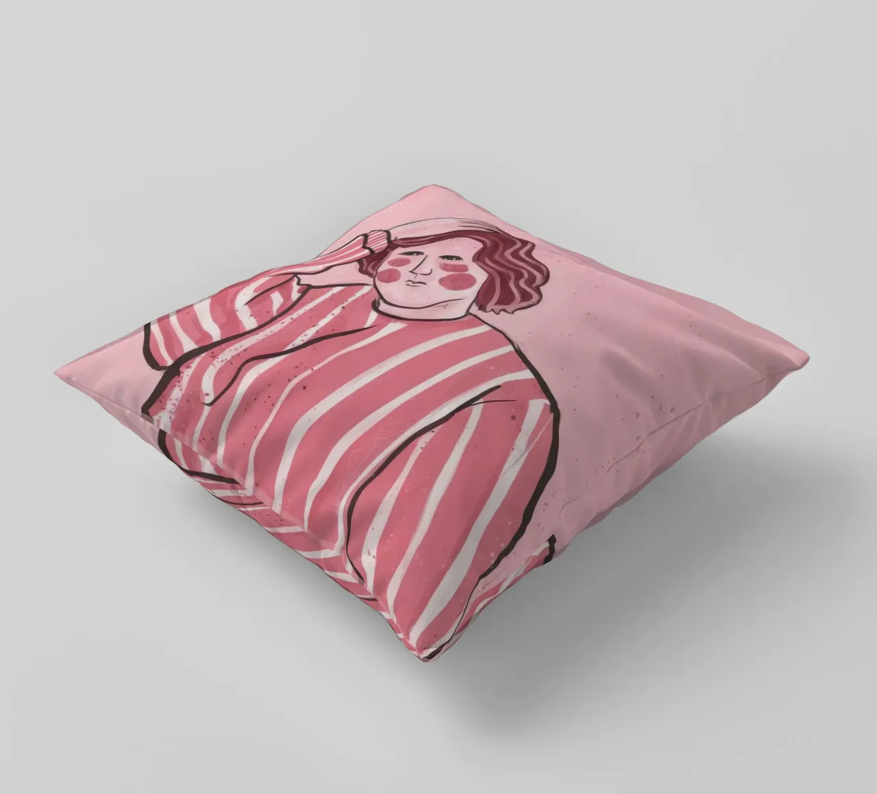 Riposo a strisce rosa cuscino da Sentinel Glow