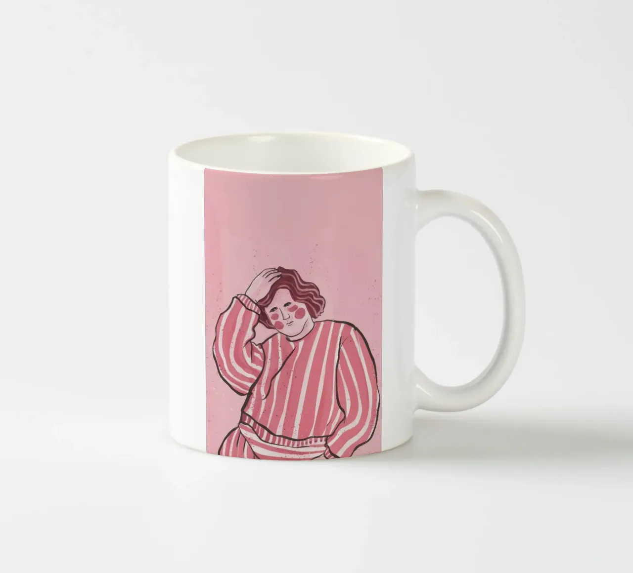 Riposo a strisce rosa tazza in ceramica da Sentinel Glow