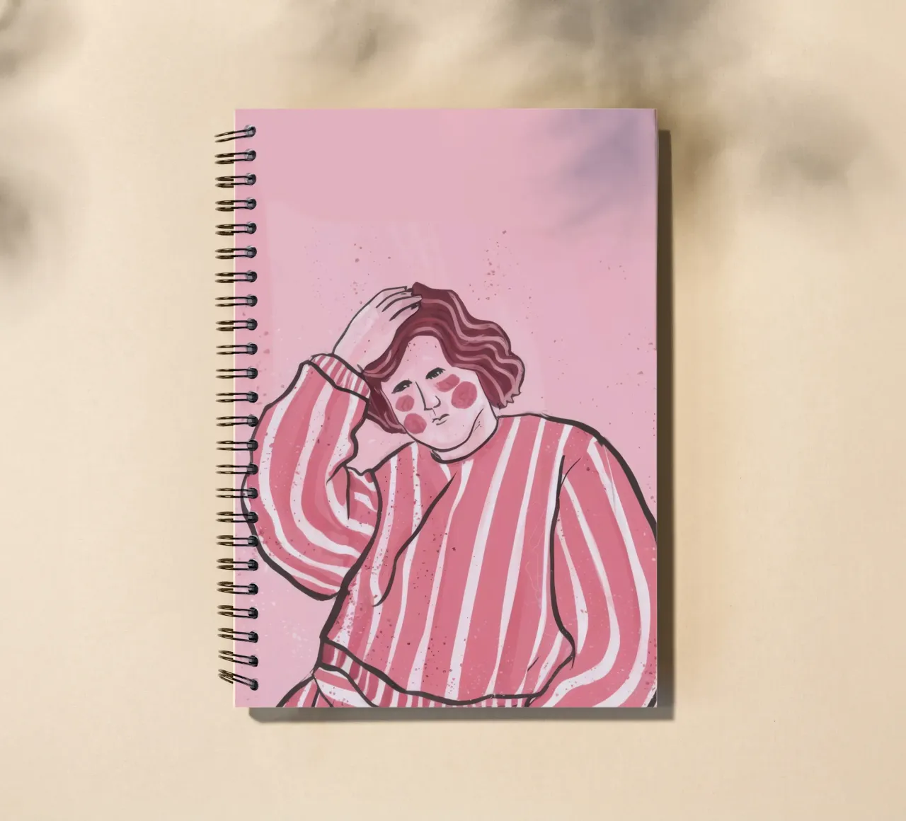 Pink Stripe Repose spiral notebook by Sentinel Glow