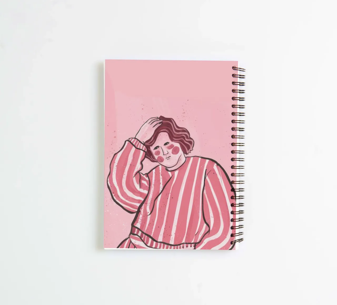 Pink Stripe Repose spiral notebook by Sentinel Glow