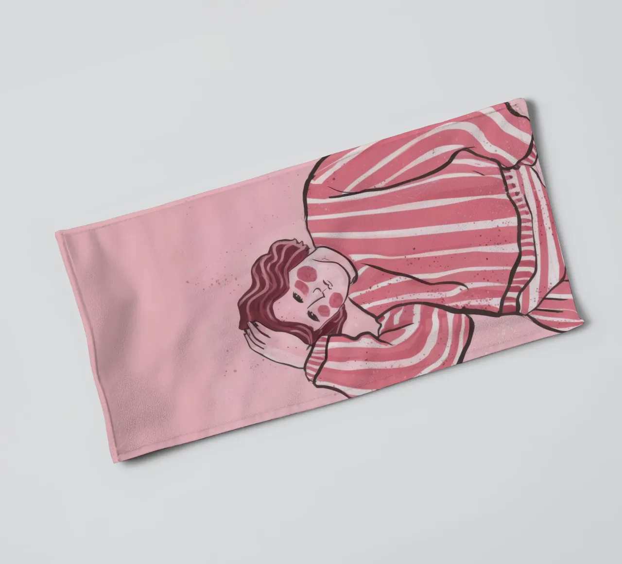 Pink Stripe Repose towel by Sentinel Glow