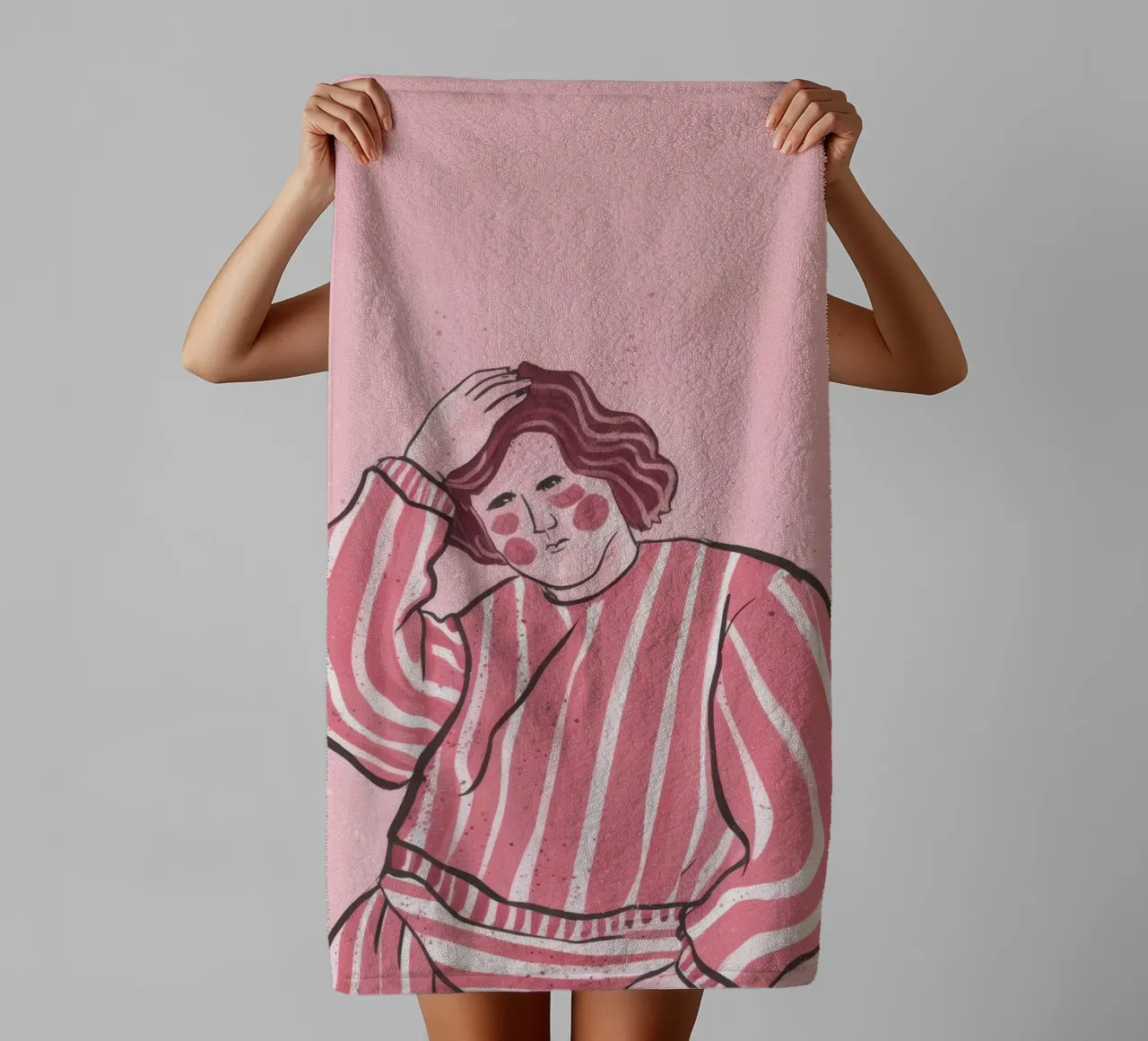 Pink Stripe Repose towel by Sentinel Glow