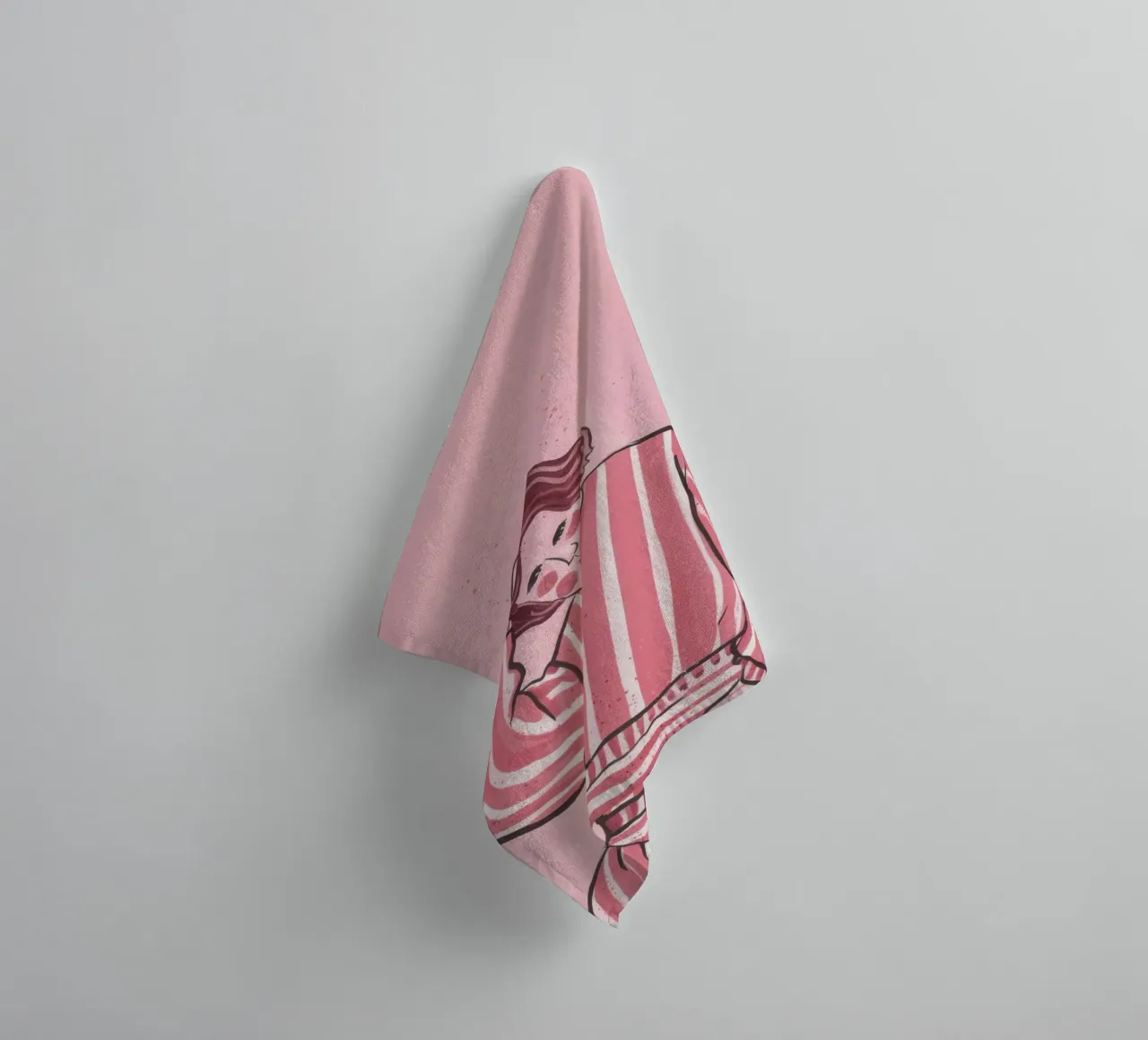 Pink Stripe Repose towel by Sentinel Glow