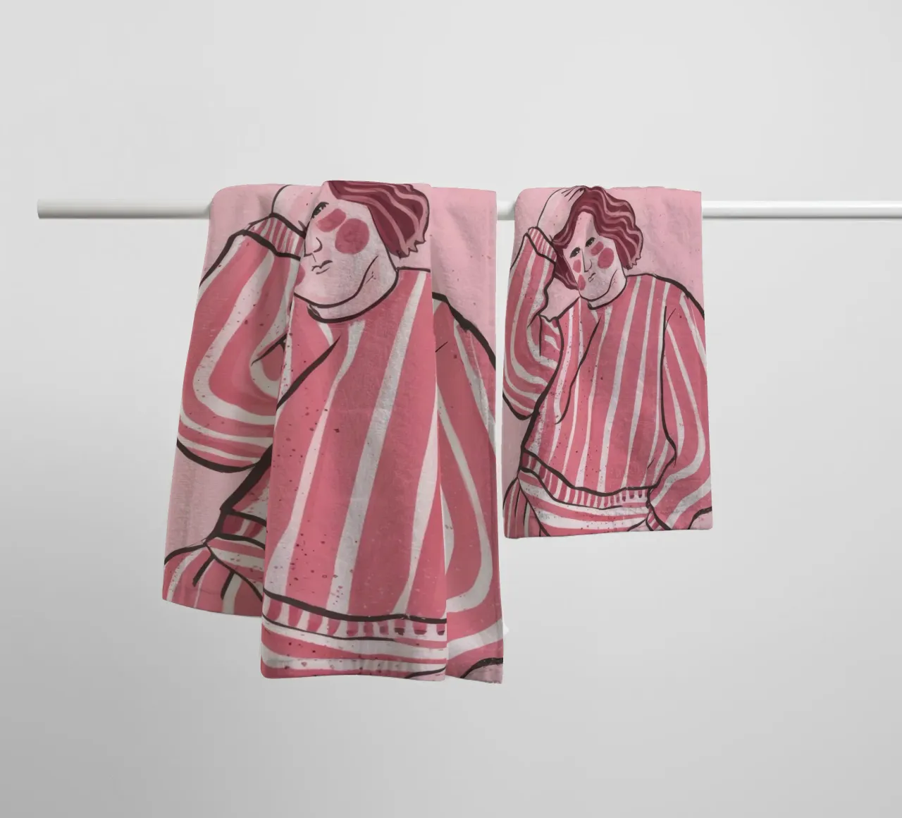 Pink Stripe Repose towel by Sentinel Glow