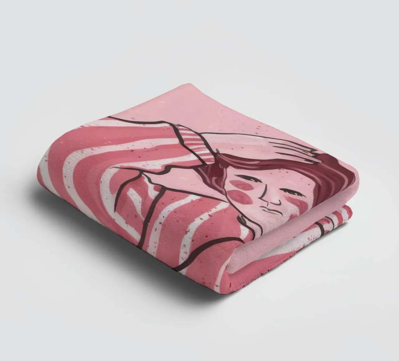 Pink Stripe Repose towel by Sentinel Glow