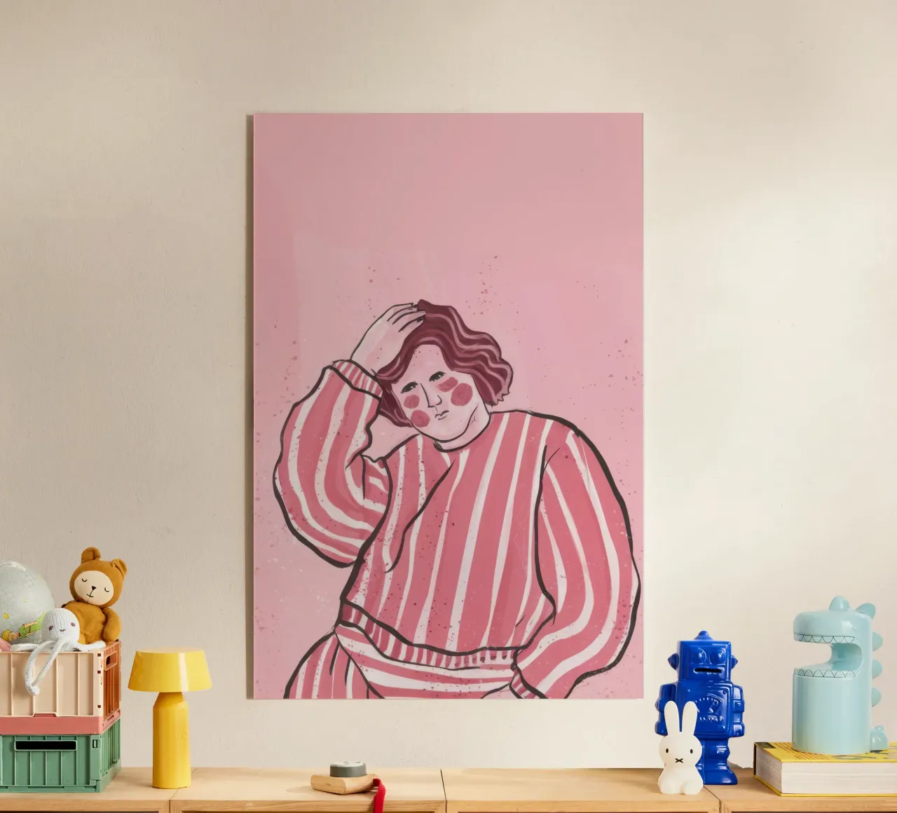 Riposo a strisce rosa plexiglass da Sentinel Glow