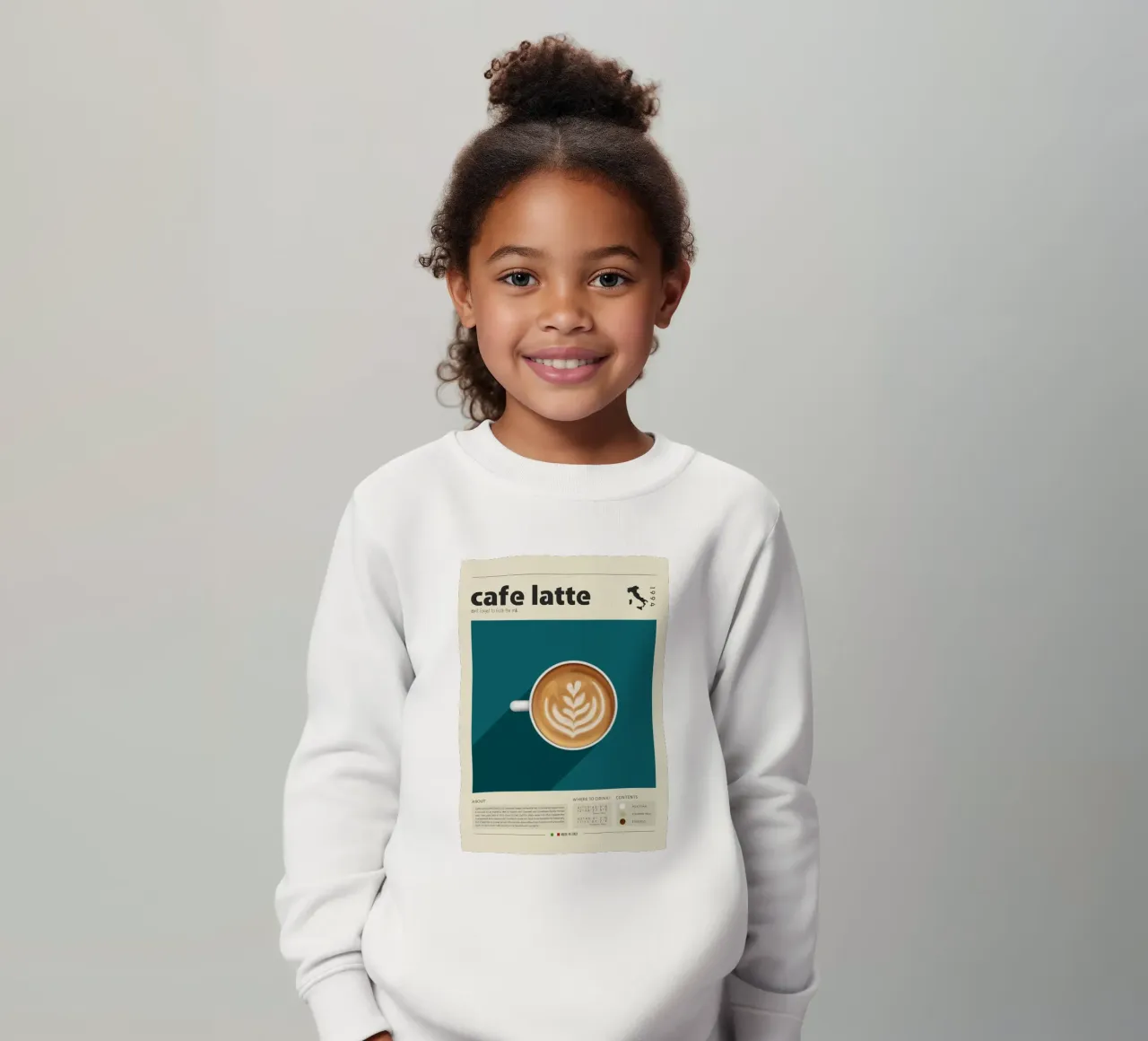 Stampa tazza di caffellatte felpa bambino da Neeraprint