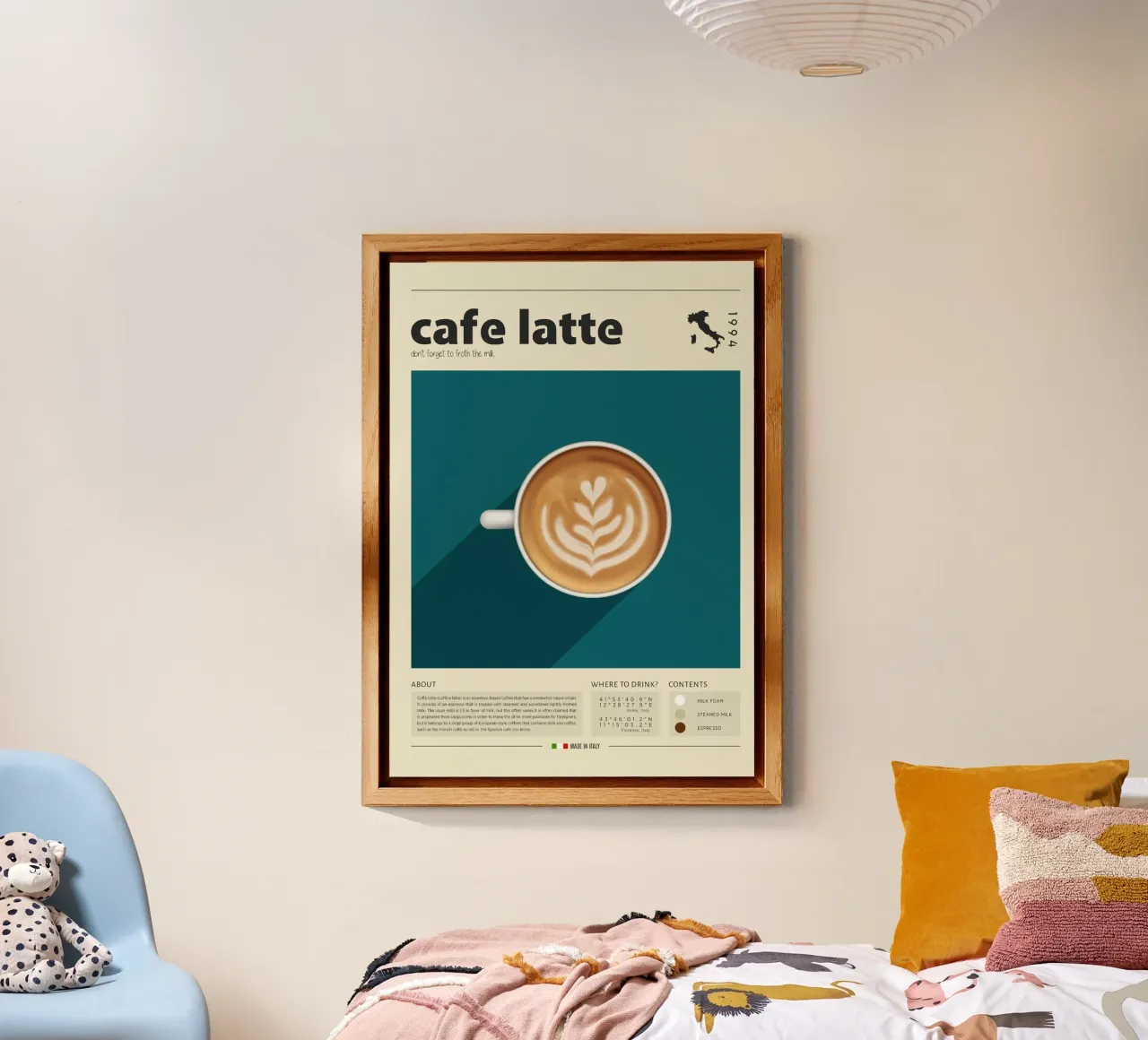 Cup of Cafe Latte Print alu-dibond by Neeraprint