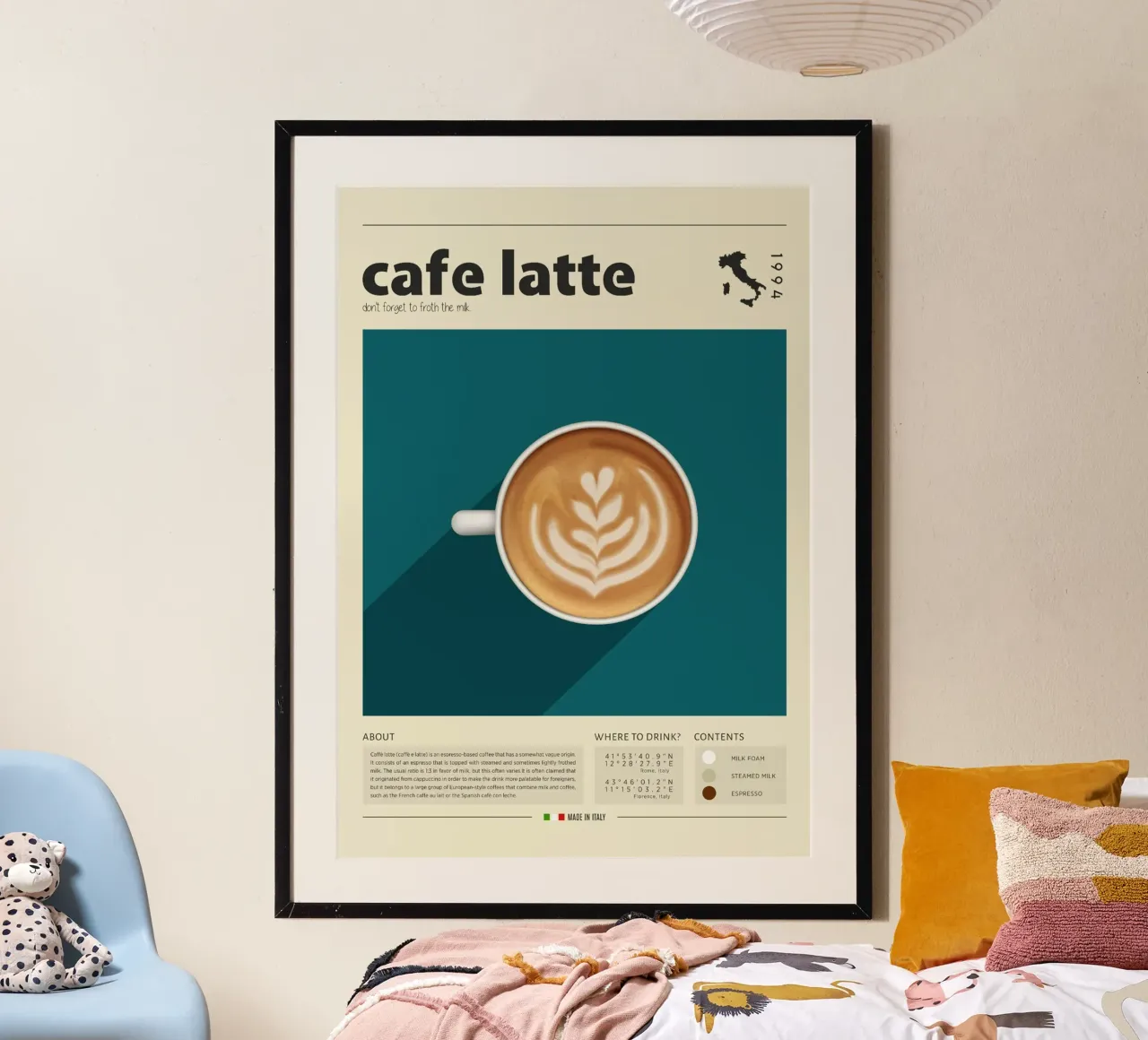 Cup of Cafe Latte Print hahnemühle by Neeraprint