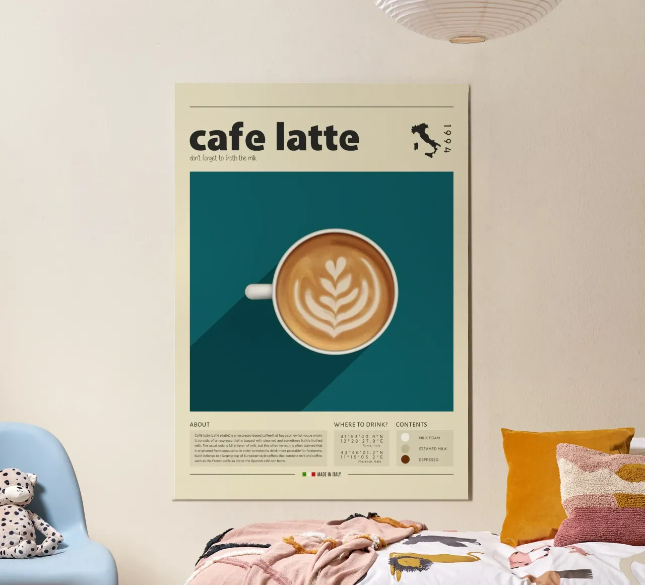 Cup of Cafe Latte Print hahnemühle by Neeraprint