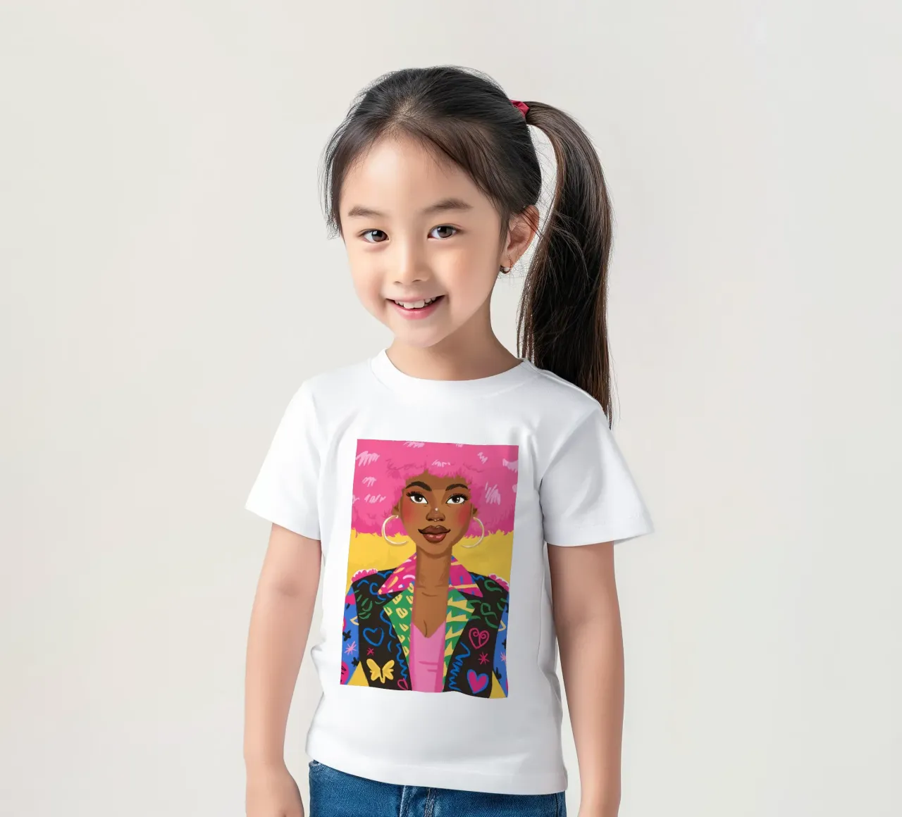 Pink Afro Heartbreaker kids t-shirt by Sentinel Glow