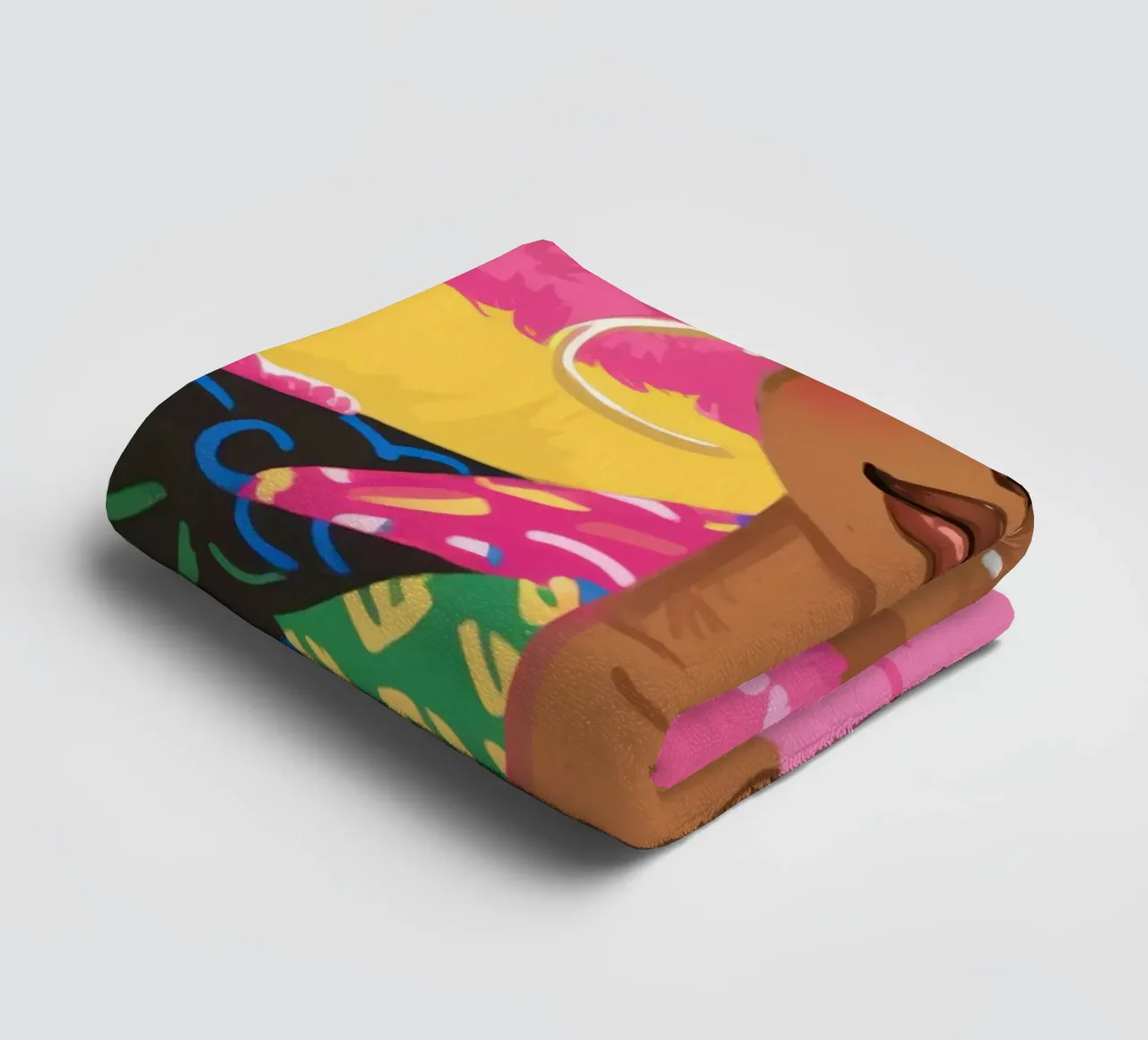 Pink Afro Heartbreaker towel by Sentinel Glow