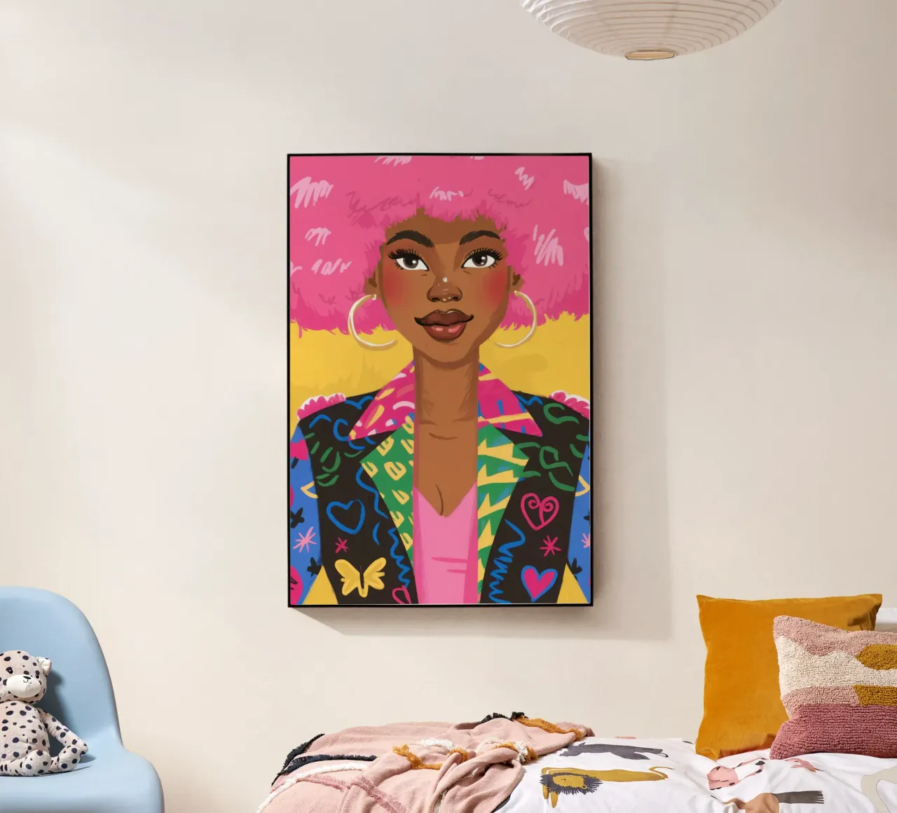 Pink Afro Heartbreaker acrylic glass by Sentinel Glow
