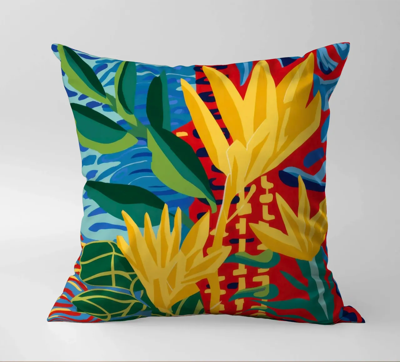 Fiore rosso tropicale cuscino da Lune Dreams