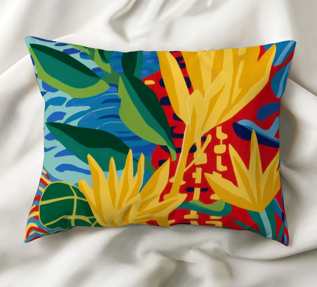 Fiore rosso tropicale cuscino da Lune Dreams