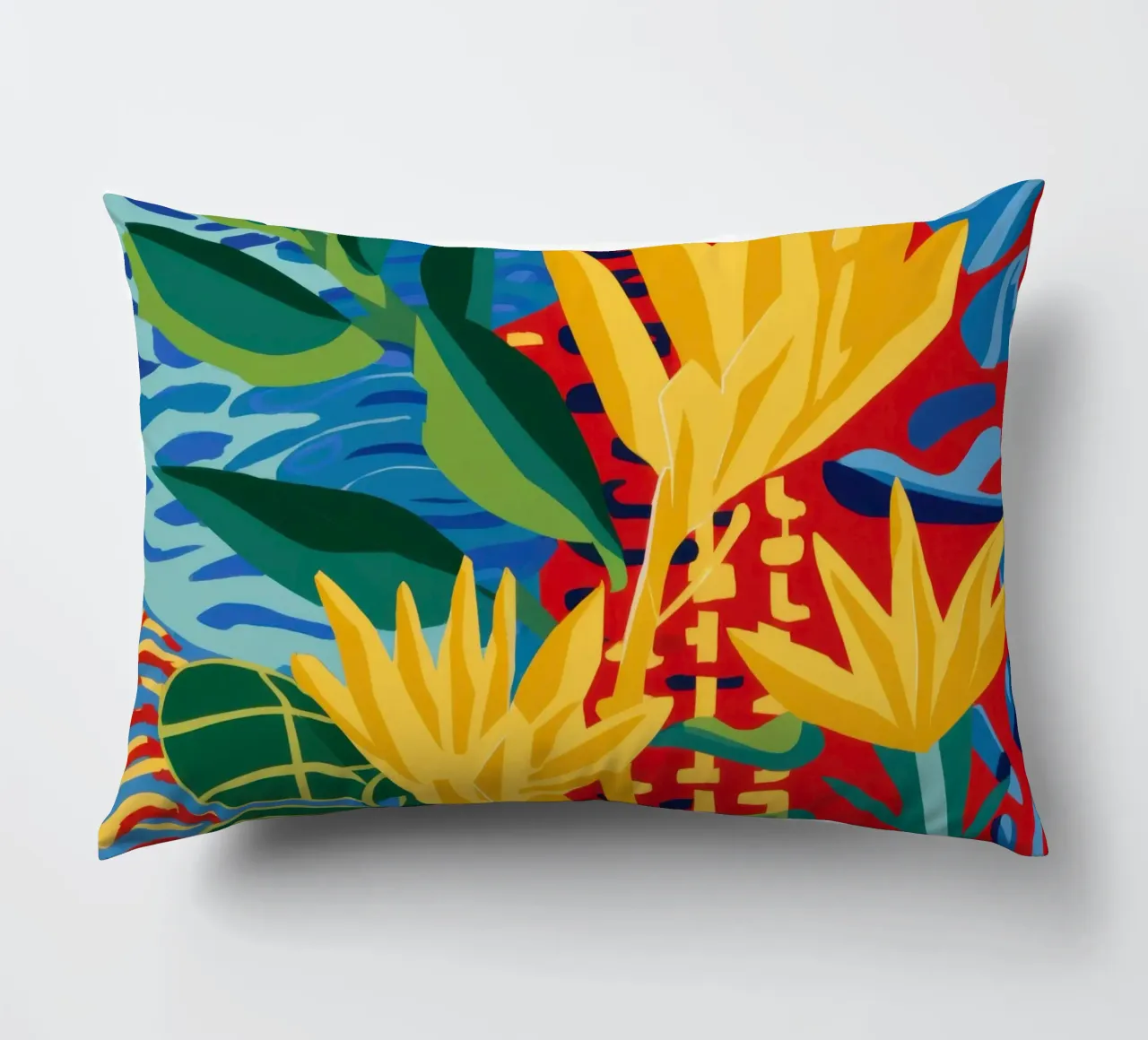 Fiore rosso tropicale cuscino da Lune Dreams