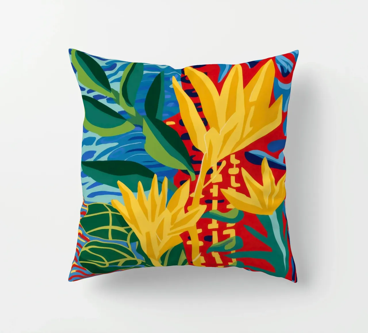 Fiore rosso tropicale cuscino da Lune Dreams