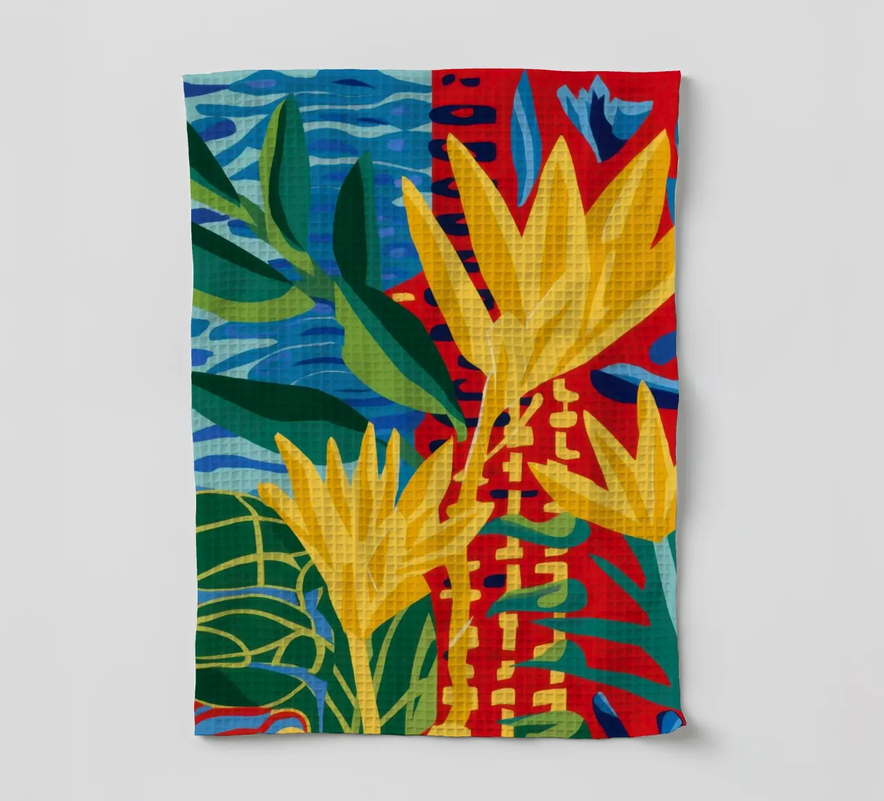 Fiore rosso tropicale canovaccio da cucina da Lune Dreams