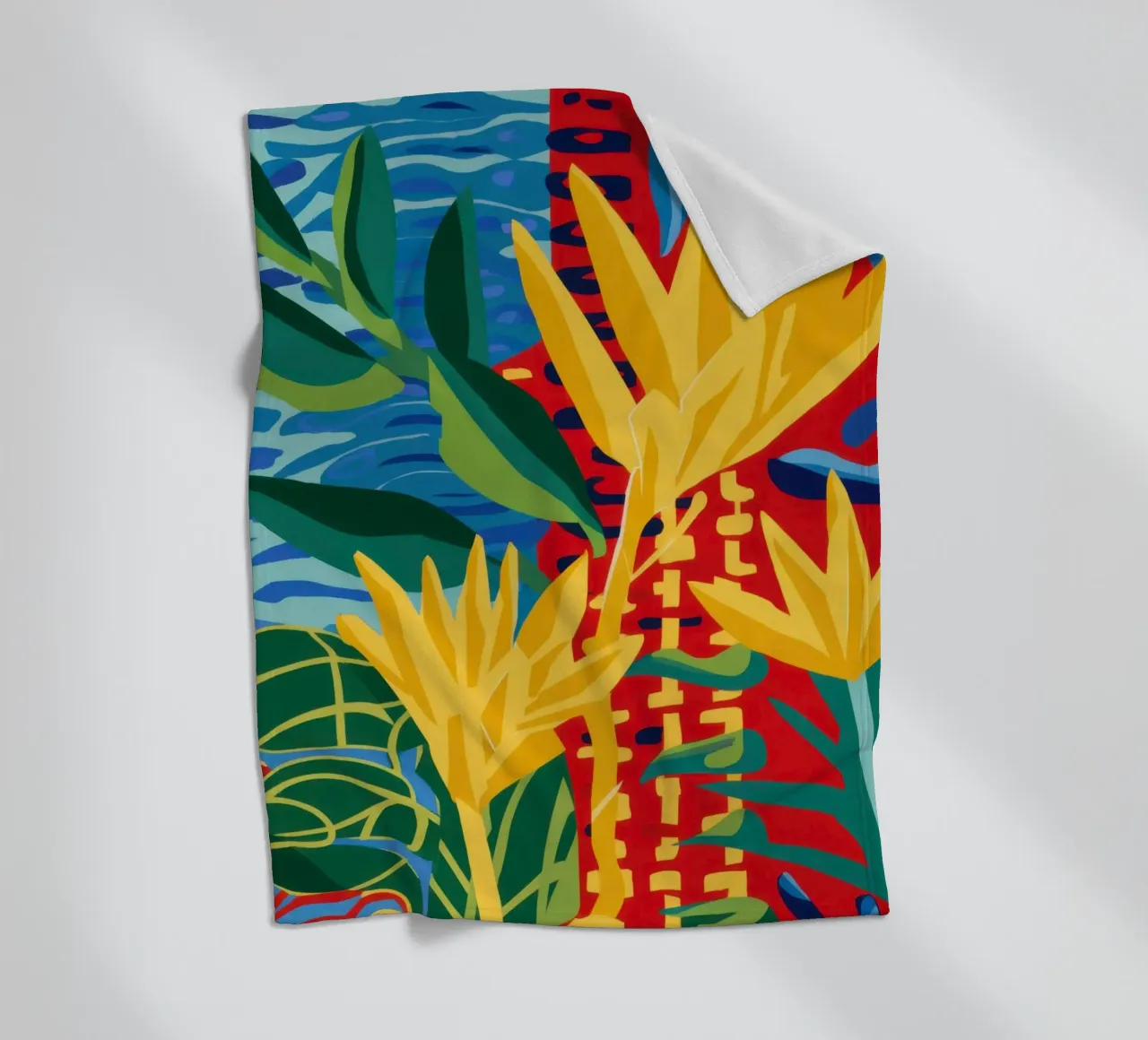 Fiore rosso tropicale coperta in pile da Lune Dreams