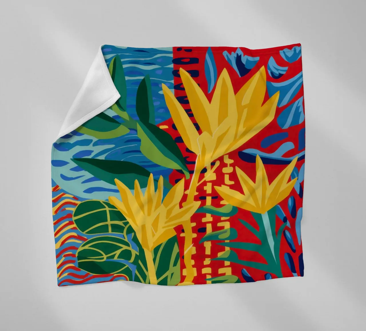 Fiore rosso tropicale coperta in pile da Lune Dreams