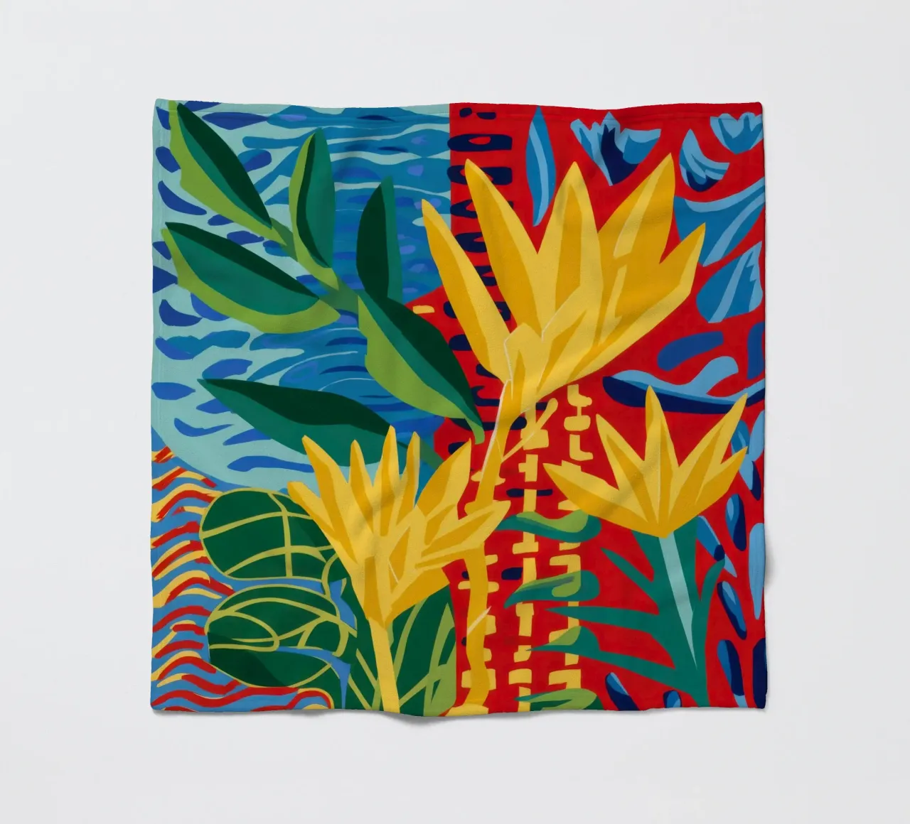 Fiore rosso tropicale coperta in pile da Lune Dreams