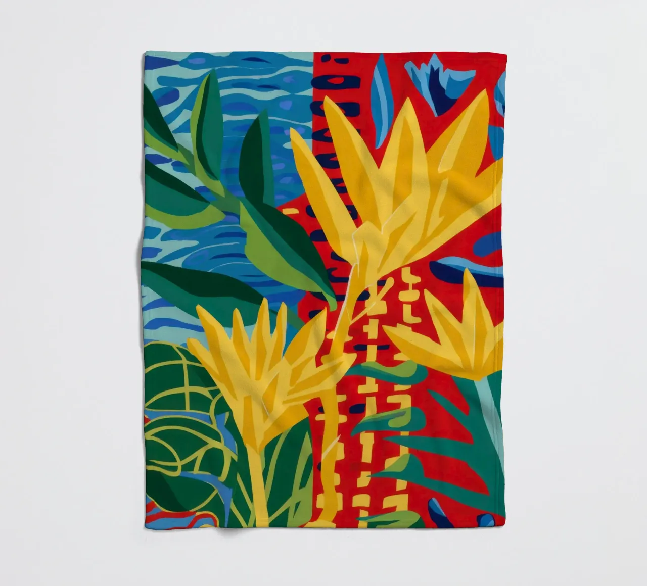 Fiore rosso tropicale coperta in pile da Lune Dreams