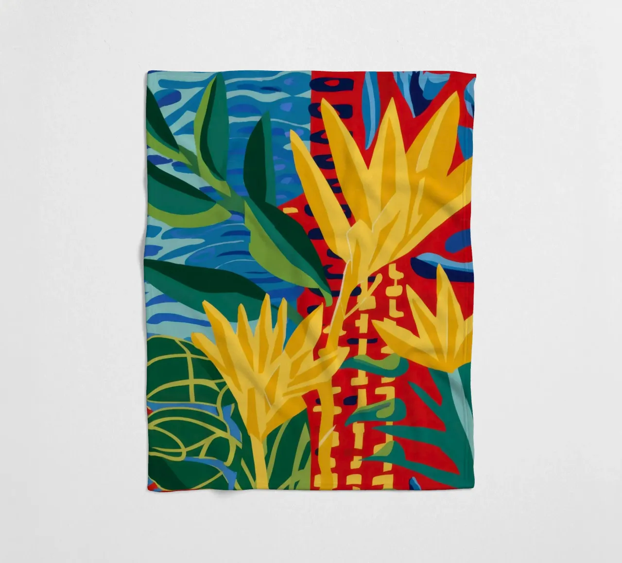 Fiore rosso tropicale coperta in pile da Lune Dreams