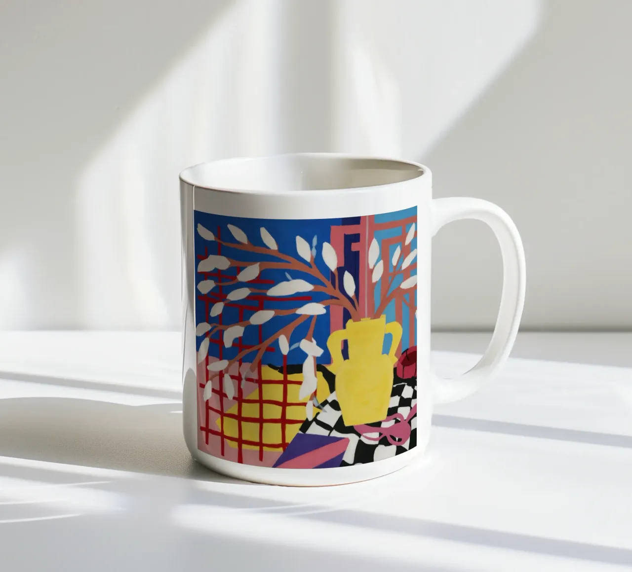 Vaso giallo gestuale tazza in ceramica da Arcane Lines