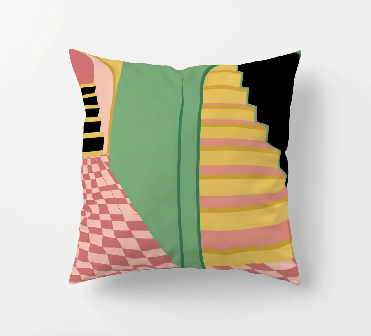 Pastel Step Odyssey decorative cushion by Mossy Pigment