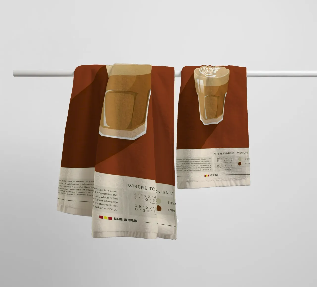 Cup of Cortado Print towel by Neeraprint