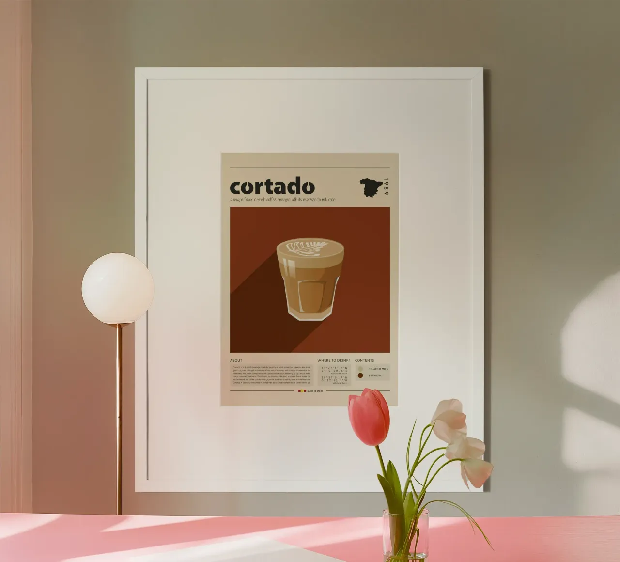 Coupe de Cortado Print poster avec cadre en plastique de Neeraprint
