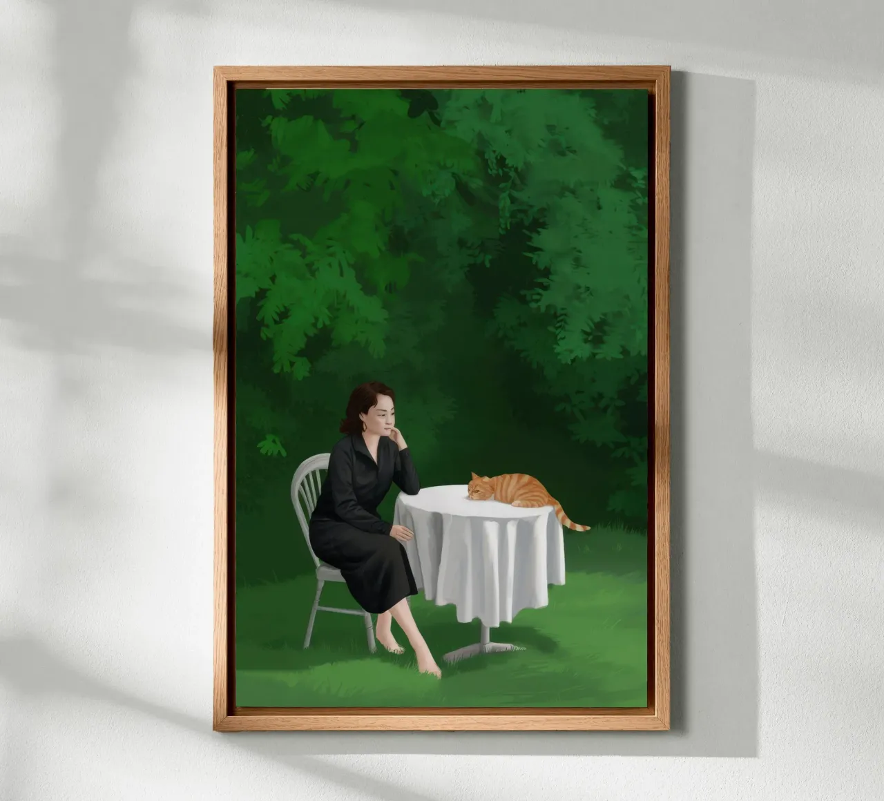 Garden Table Solitude canvas with Floater frame by Sentinel Glow