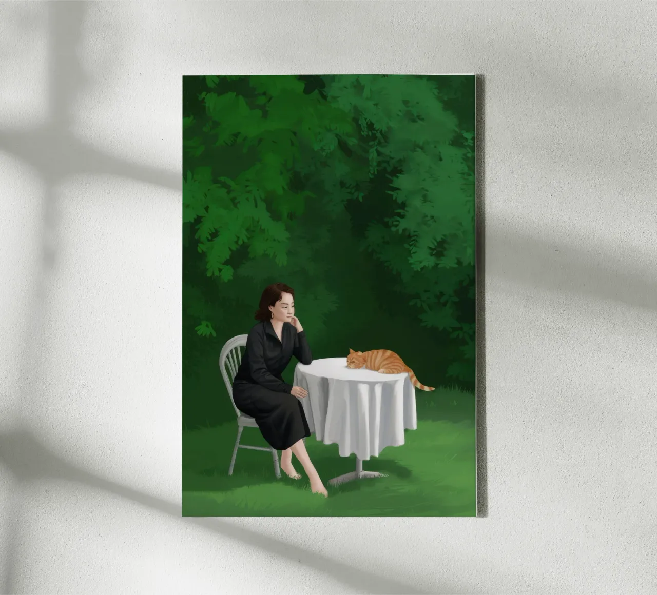 Garden Table Solitude canvas with Floater frame by Sentinel Glow