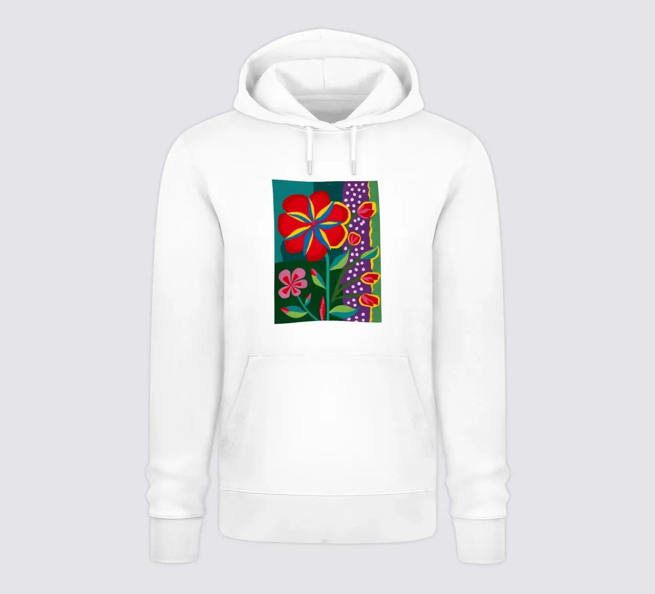 Ibisco pop a pois felpa con cappuccio da Arcane Lines