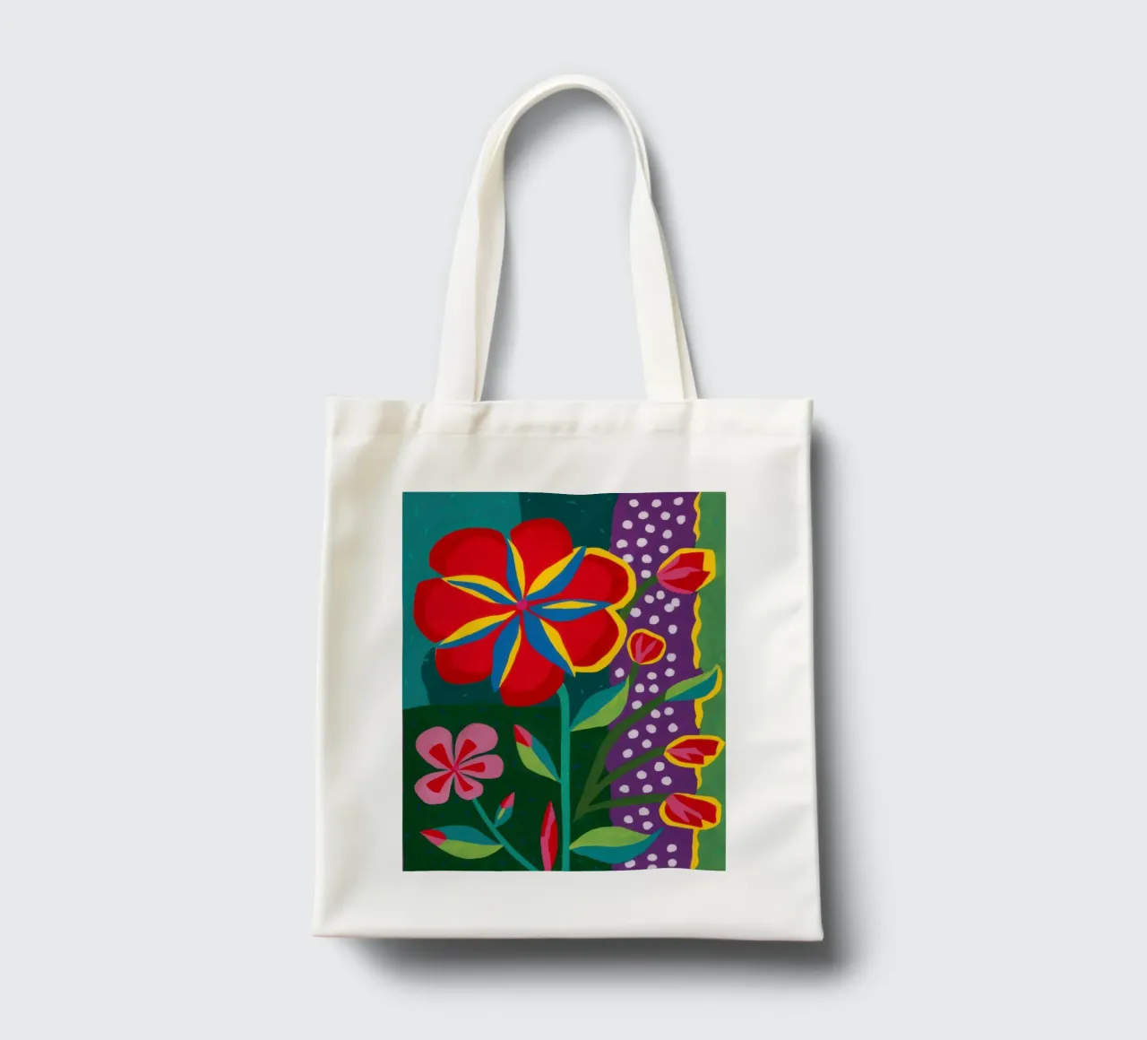 Ibisco pop a pois borsa in juta da Arcane Lines