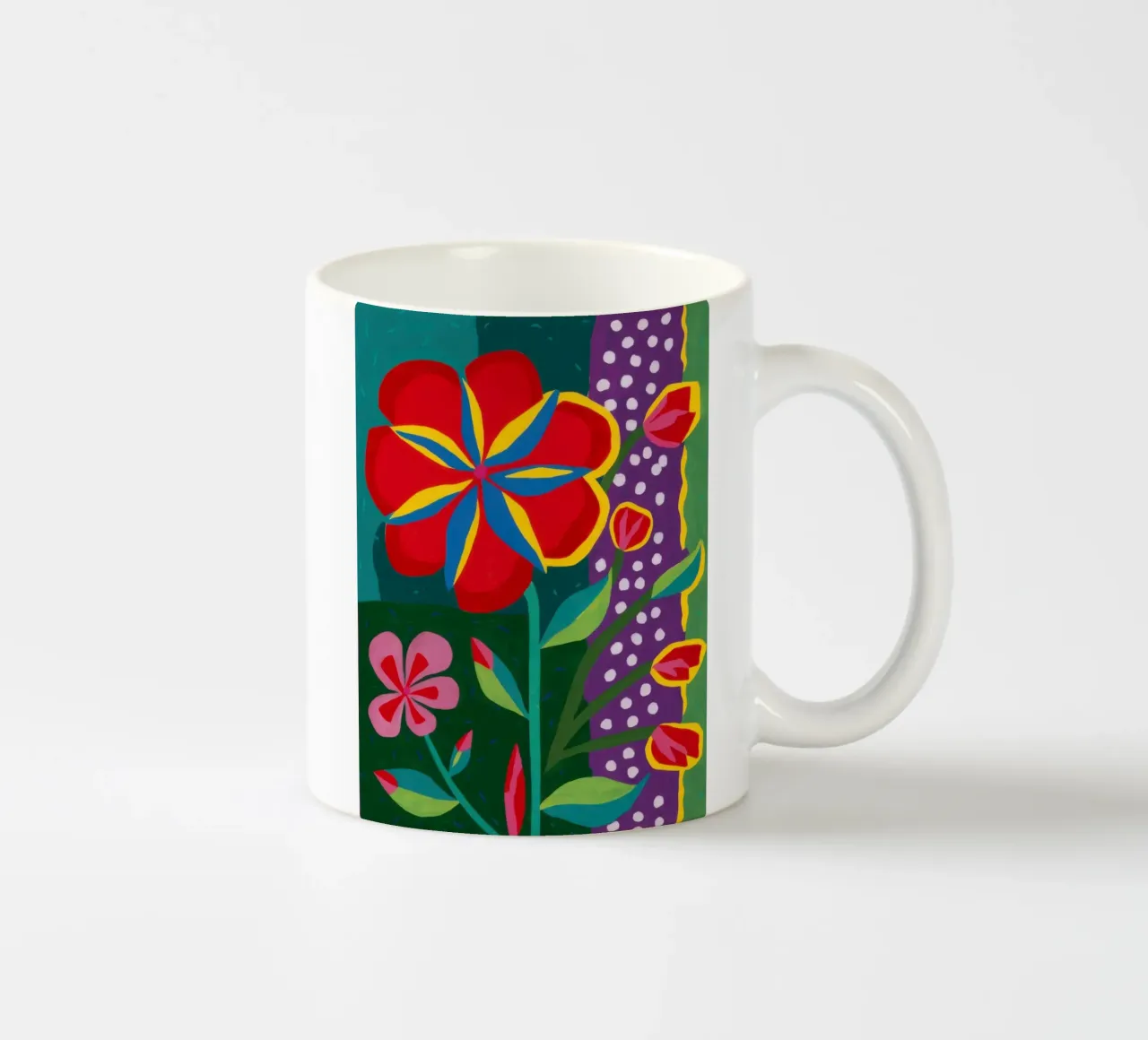 Ibisco pop a pois tazza in ceramica da Arcane Lines