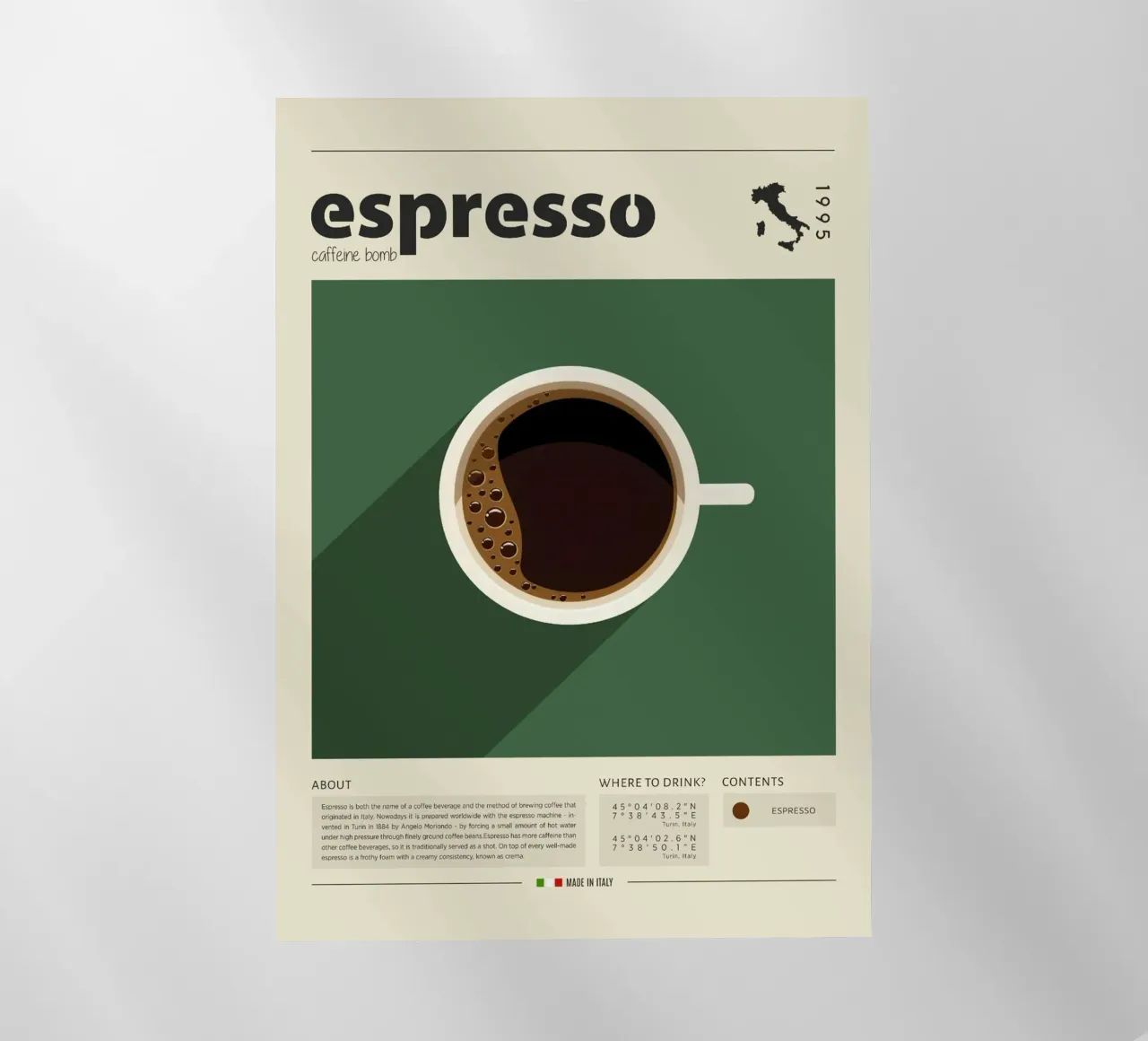 Stampa della tazza di caffè espresso pellicola backlit da Neeraprint