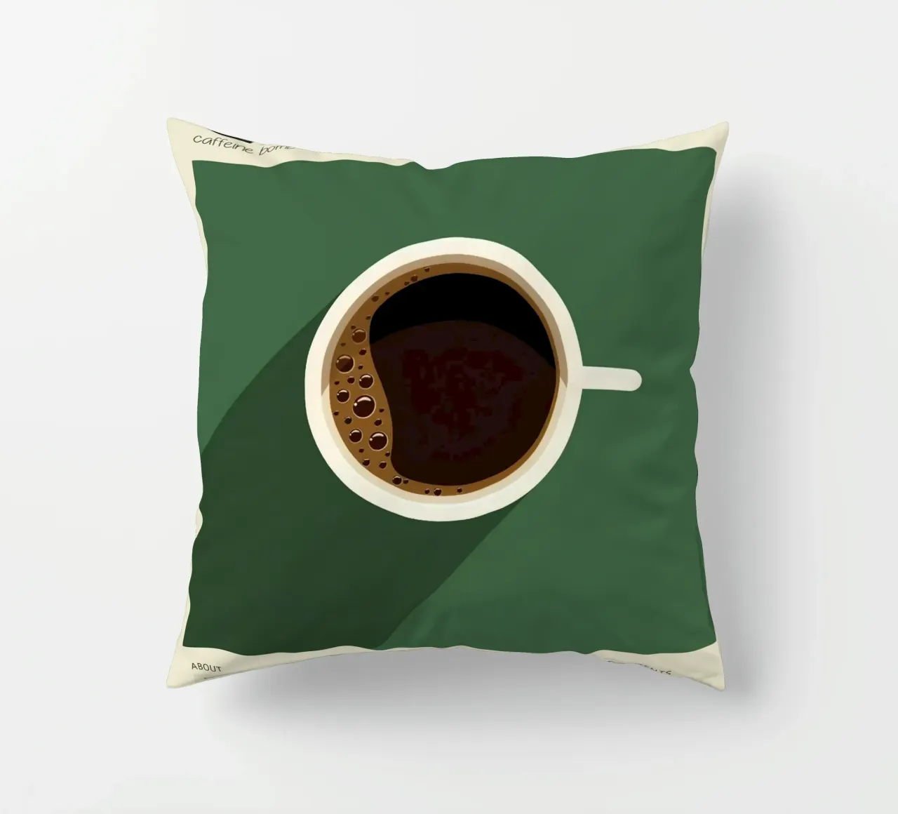 Cup of Espresso Print decorative cushion by Neeraprint