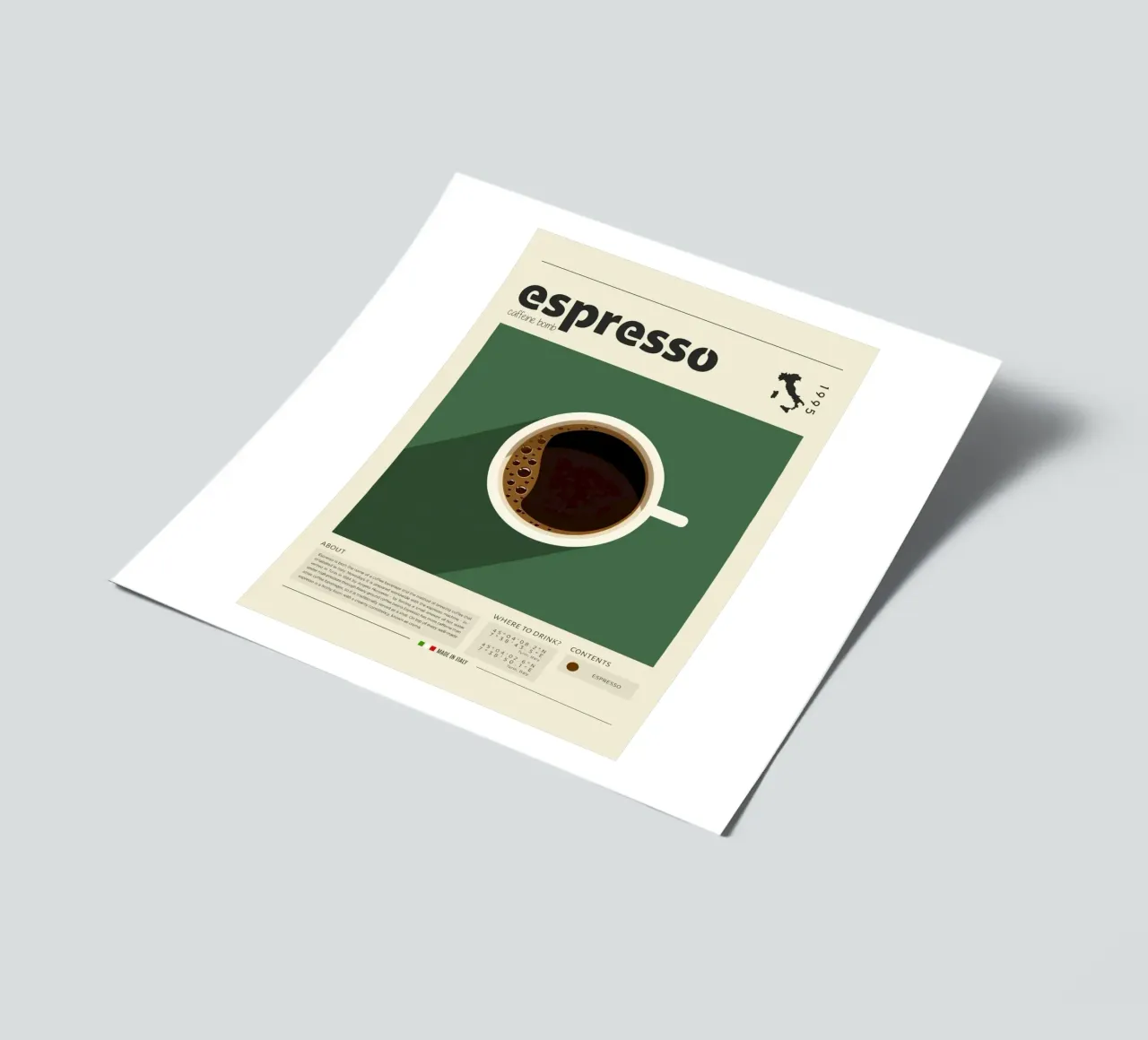 Cup of Espresso Print sticker sheet by Neeraprint