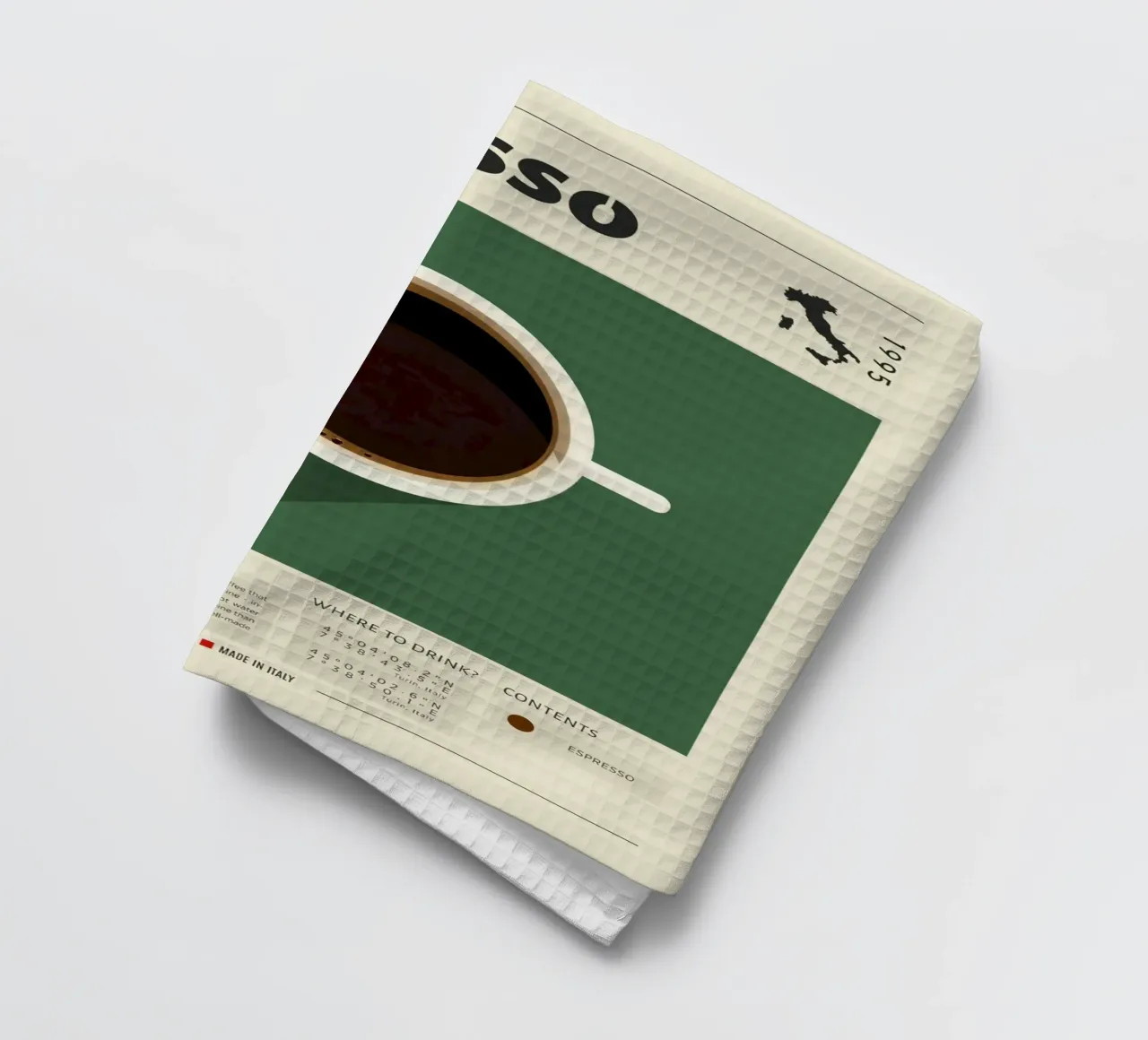 Stampa della tazza di caffè espresso canovaccio da cucina da Neeraprint