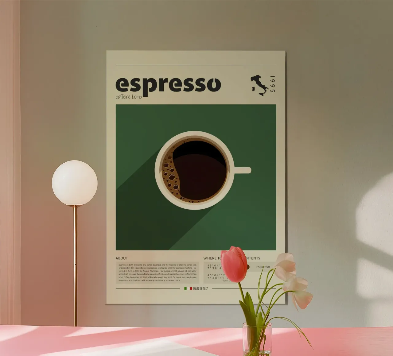 Stampa della tazza di caffè espresso poster da Neeraprint