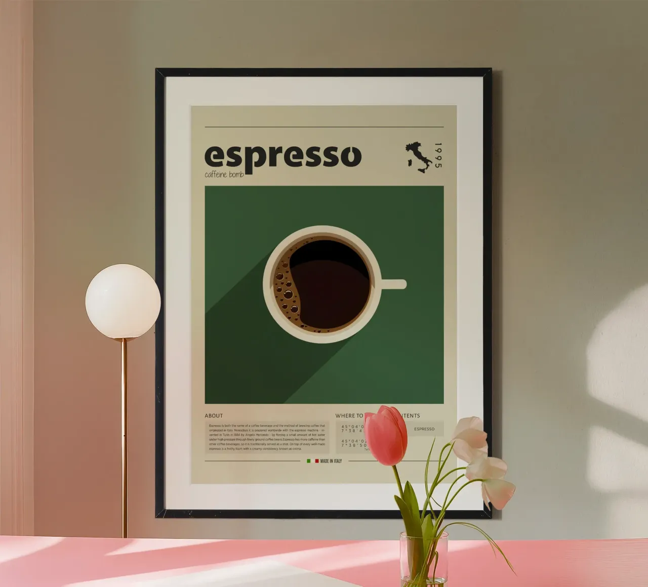 Stampa della tazza di caffè espresso poster da Neeraprint