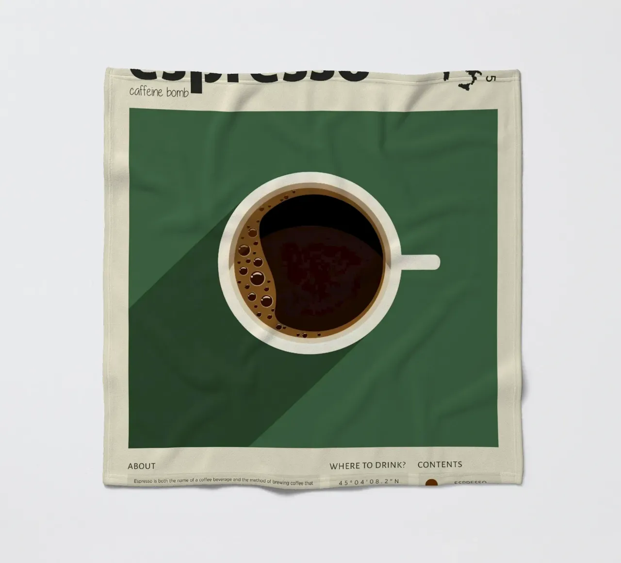 Cup of Espresso Print fleece blanket by Neeraprint