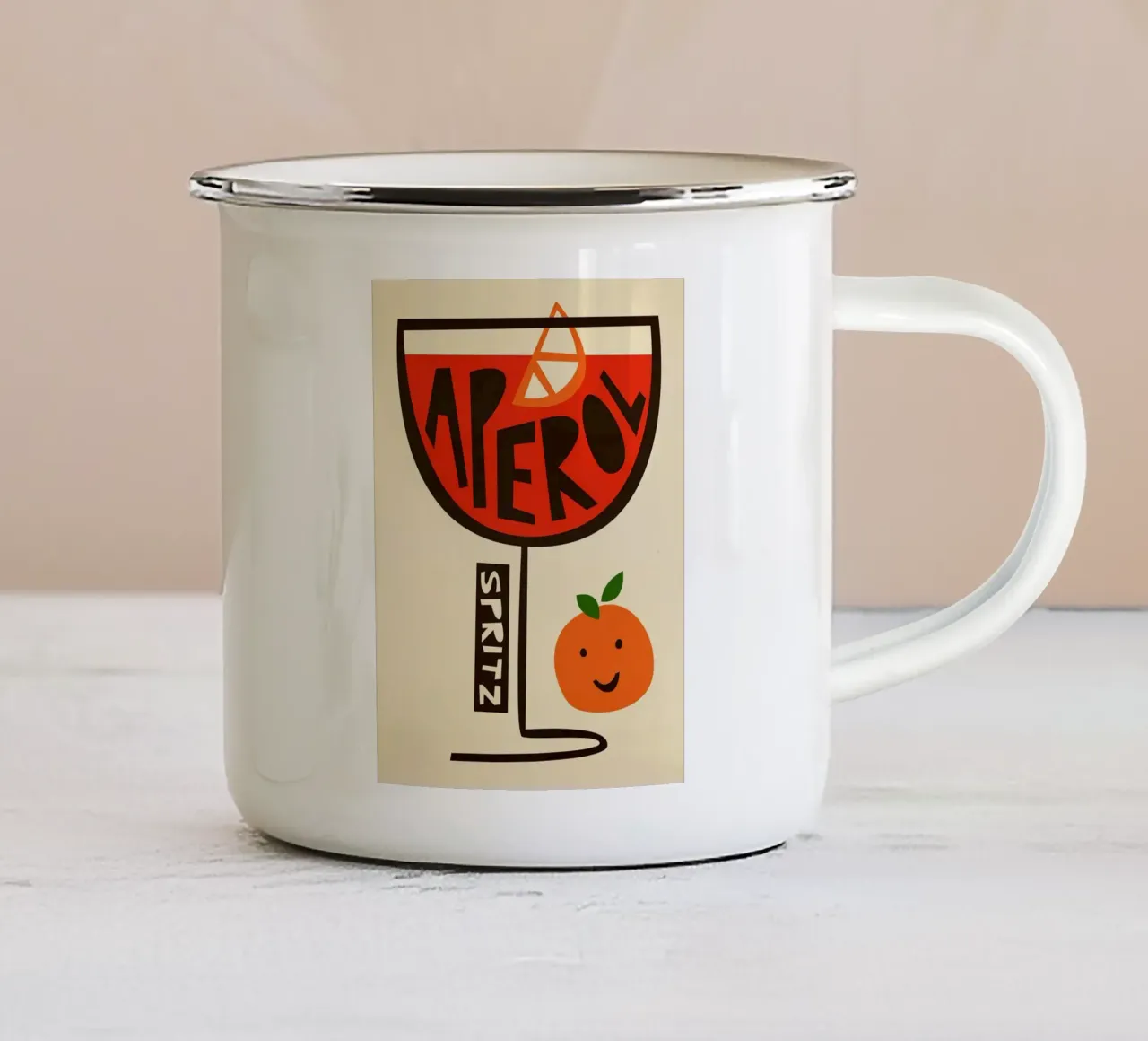 Aperol Spritz Succo d'arancia tazza in smalto da Neeraprint