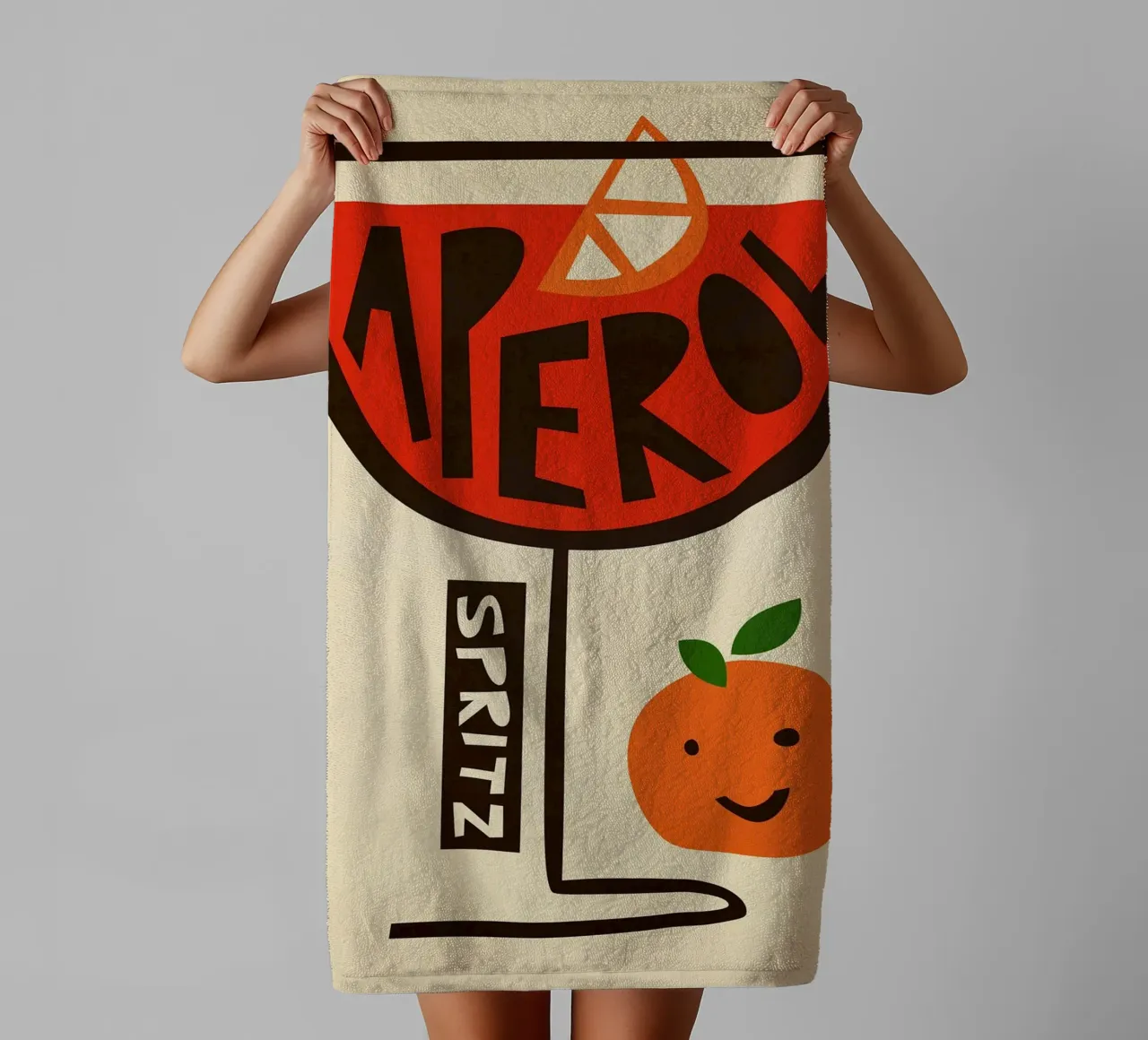 Aperol Spritz Juice Orange towel by Neeraprint
