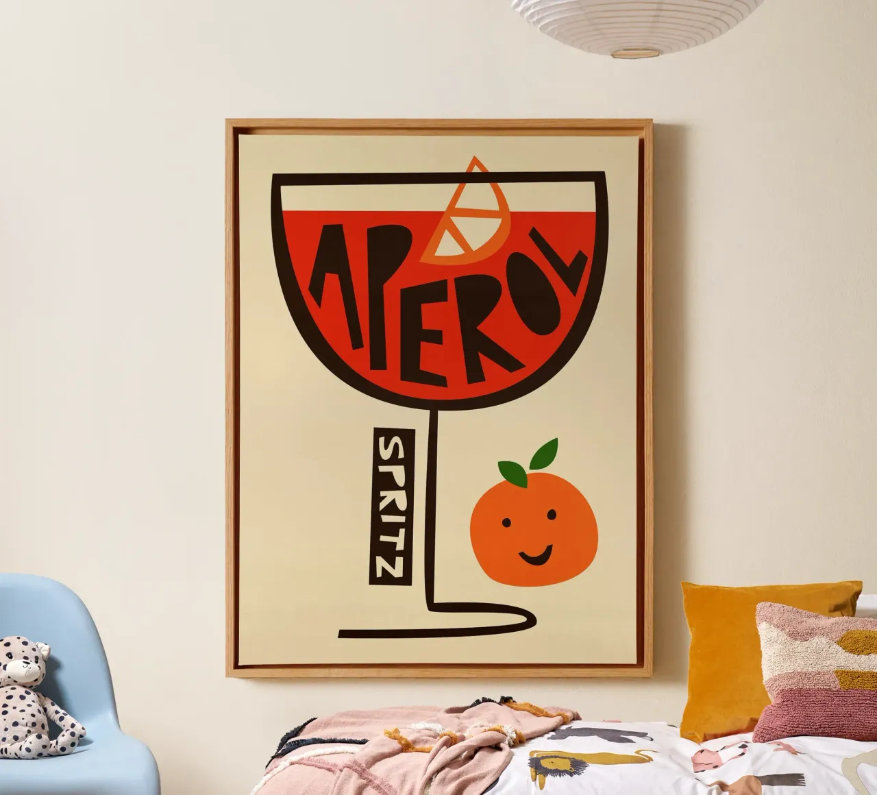 Aperol Spritz Sap Sinaasappel canvas met Baklijst van Neeraprint