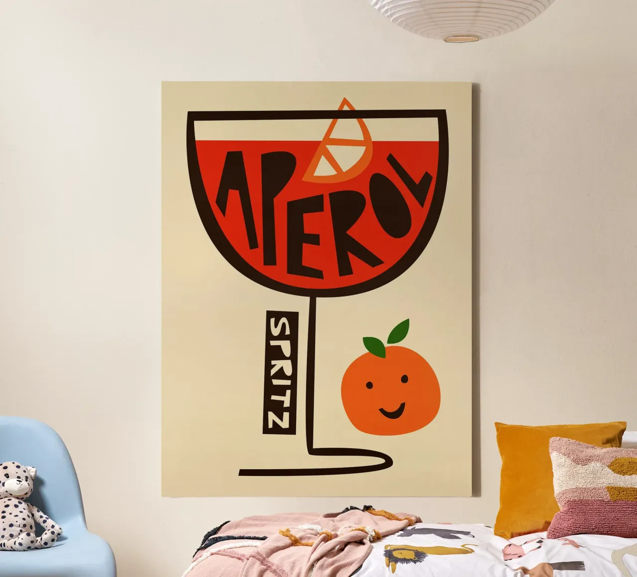 Aperol Spritz Sap Sinaasappel canvas met Baklijst van Neeraprint