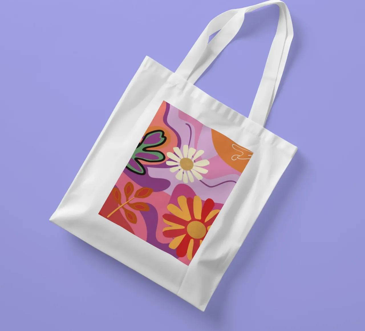Abstracte bloemenwerveling jute draagtas van Lune Dreams