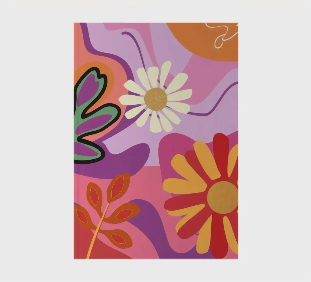 Abstract Floral Swirl notebook by Lune Dreams